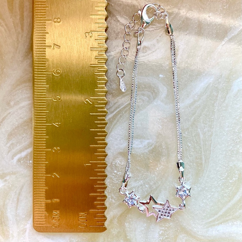 Silver Star Cubic Zirconia Bracelet - Women Jewelry - Picture 3 of 4